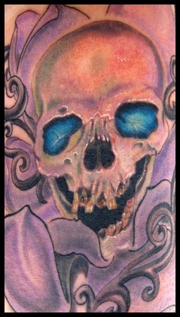 Phil Robertson - Skull in a flower
